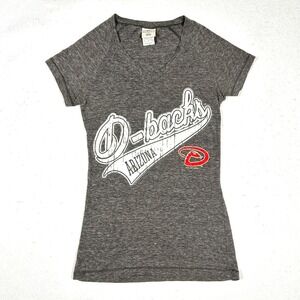 MLB Arizona Diamondbacks Women S T-Shirt Gray Heather V-Neck Sporty Chic Gameday